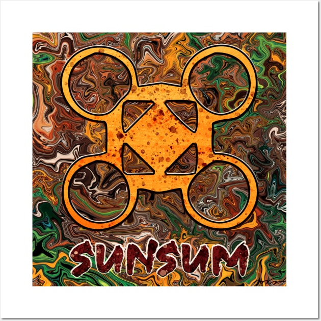 Adinkra symbol bright art, Sunsum symbol for Human Spirit Wall Art by NadiaChevrel